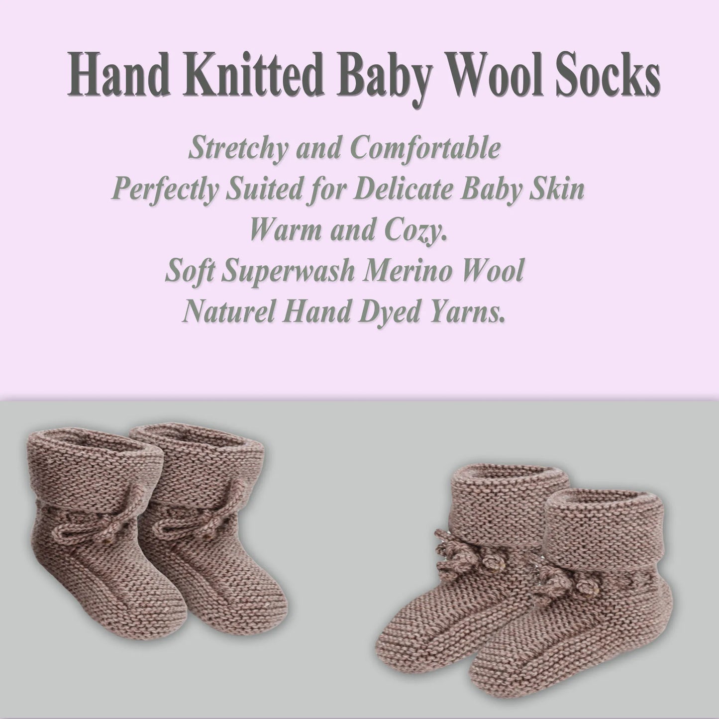 Hand Knitted Baby Wool Bootie Socks Newborn To 12 Months