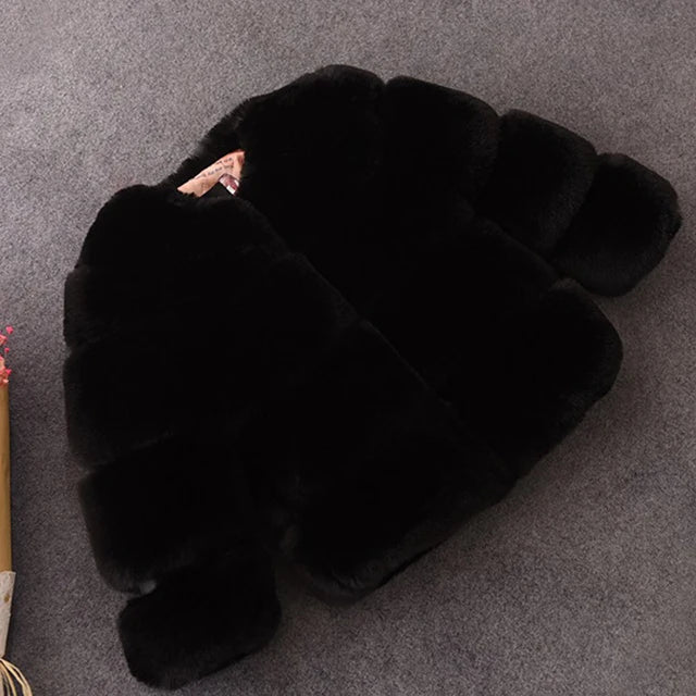 Bibihou Girls Faux Fur Coat Winter Outerwear For Cold Weather