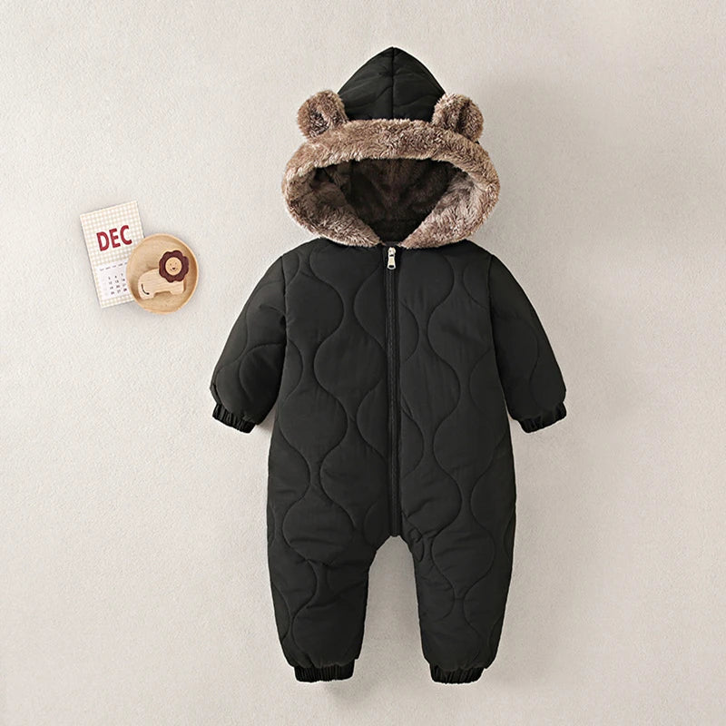 Bearfriends Baby Winter Snowsuit Hooded Velvet Romper