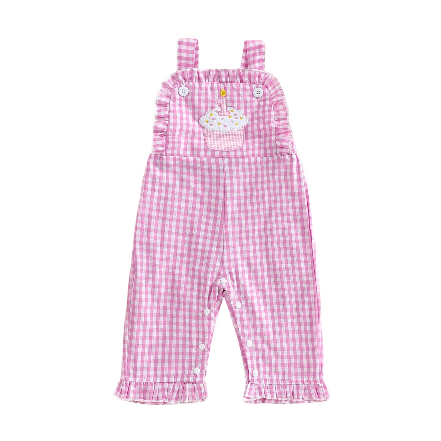 NONECN Denim Overall Dress For Toddler Girls With Floral Embroidery