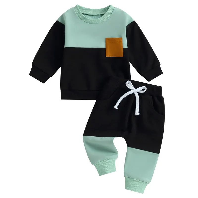 Rueweycn Baby Boy Pants Set With Cotton Long Sleeve Top