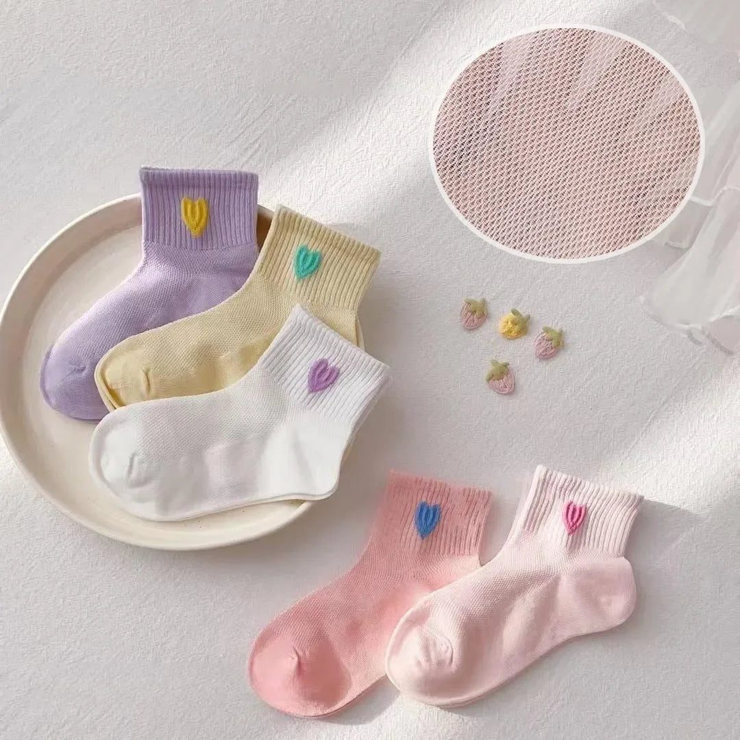 Macroupta Baby Socks Breathable Heart Pattern Girls Kids