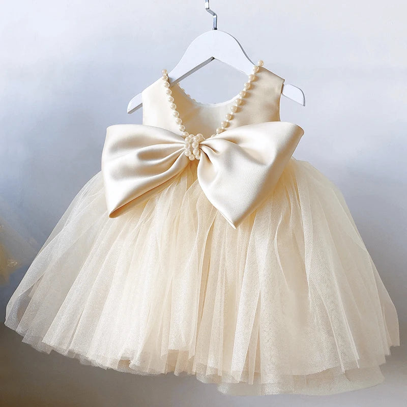 Ai Meng Baby Beaded Baptism Dress With Tutu For Girls