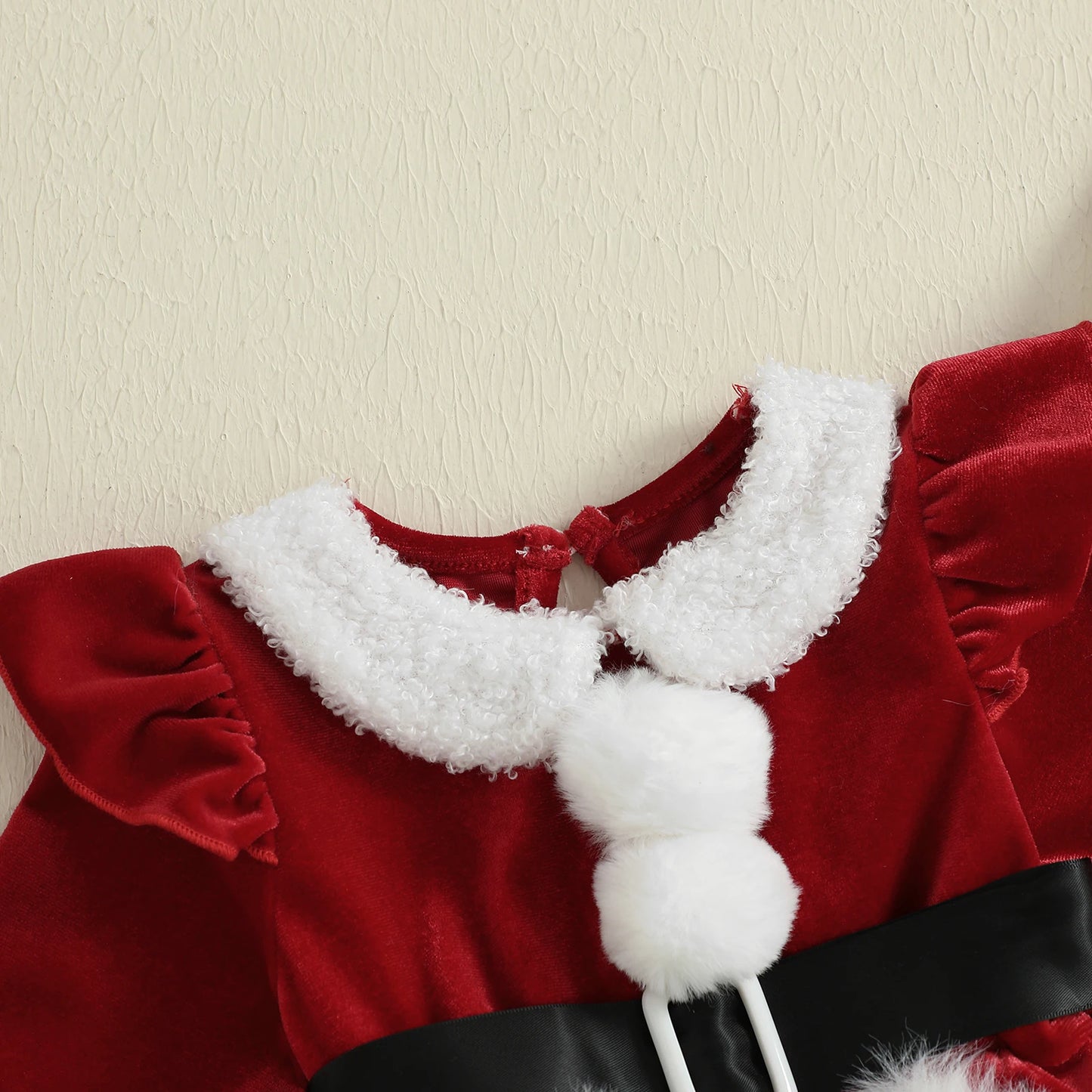 Pudcoco Baby Girls Christmas Romper Dress Plush Set