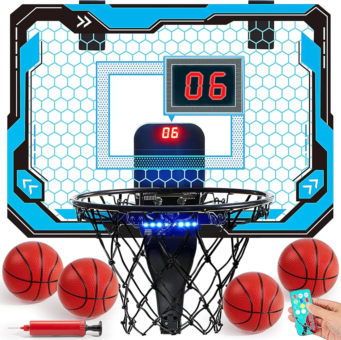 Joyfy Mini Indoor Basketball Hoop Light Up Over The Door