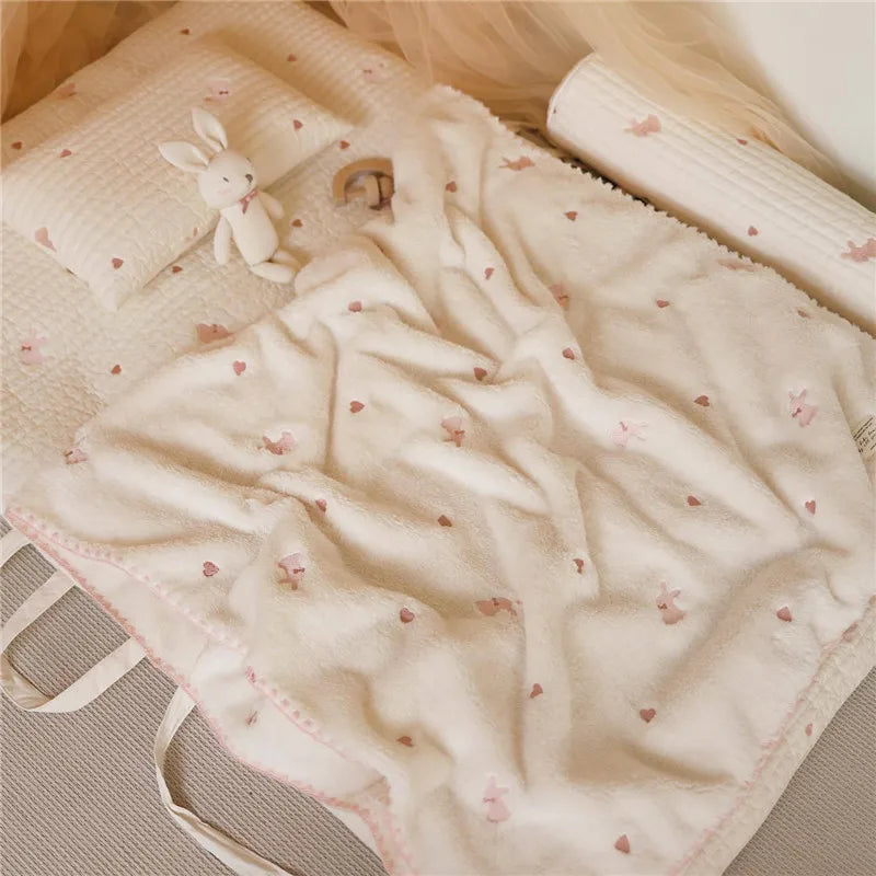 OIMGCN Cartoon Baby Blanket Fleece For Newborn Swaddling