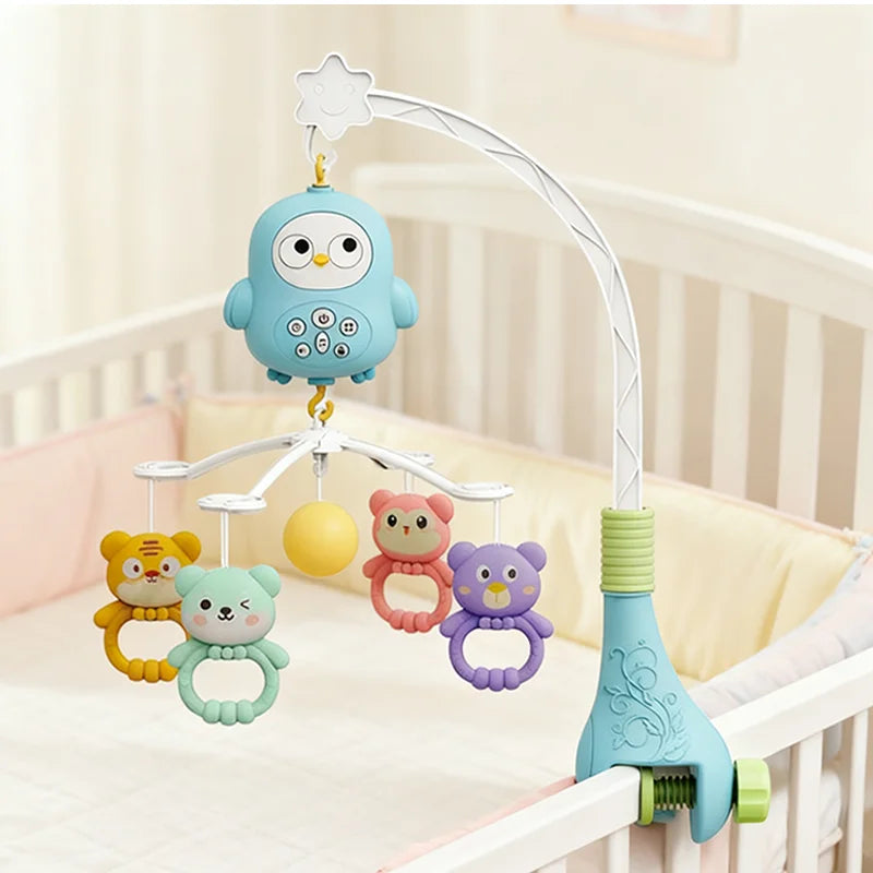 Baby Musical Crib Mobile 360 Degree Rotating Night Light Soother