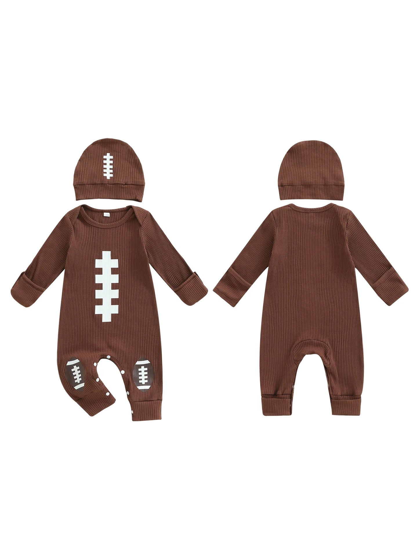NONECN 3Pcs Infant Baby Romper Set with Hat and Socks