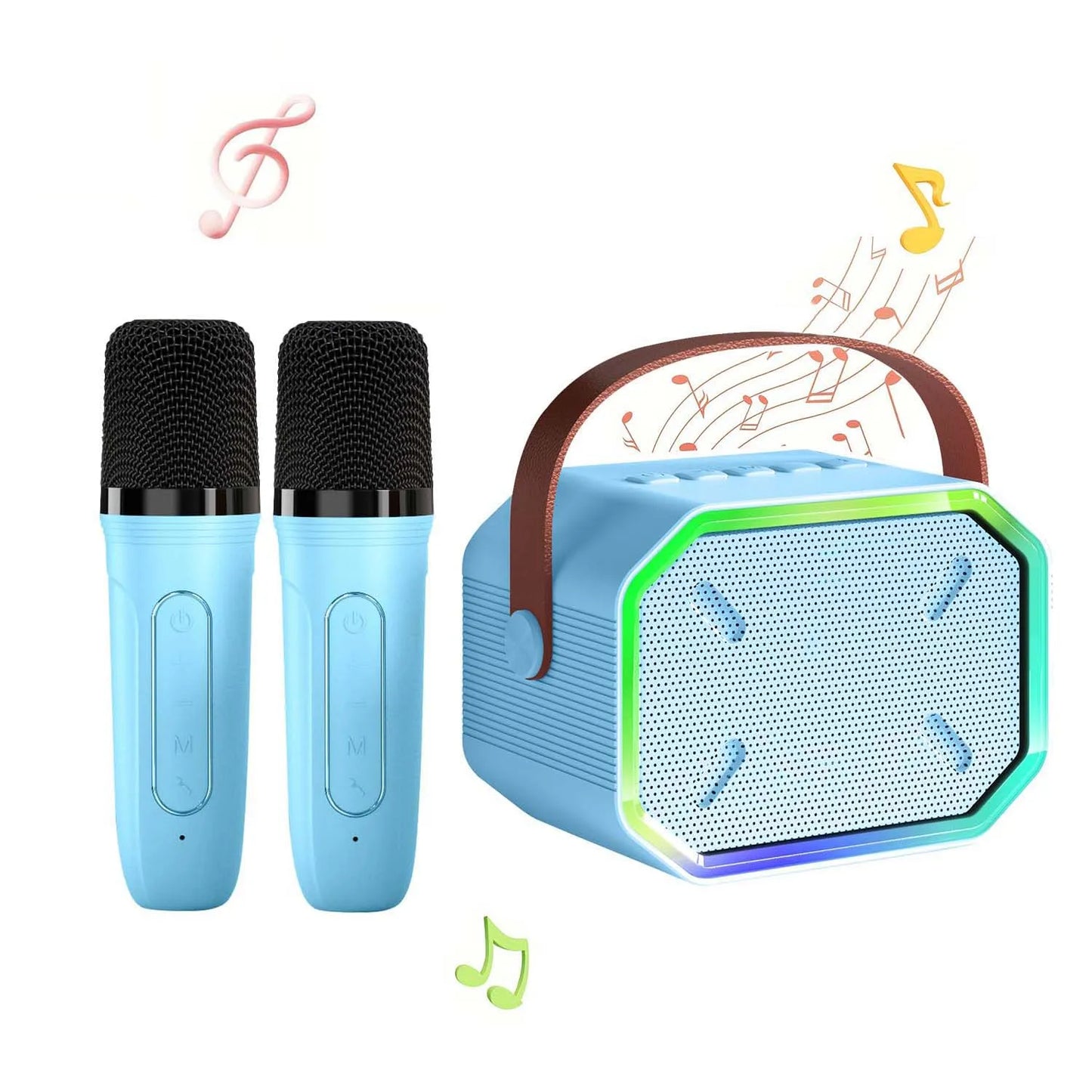 RIVGOTC Mini Karaoke Machine for Kids Bluetooth Microphone
