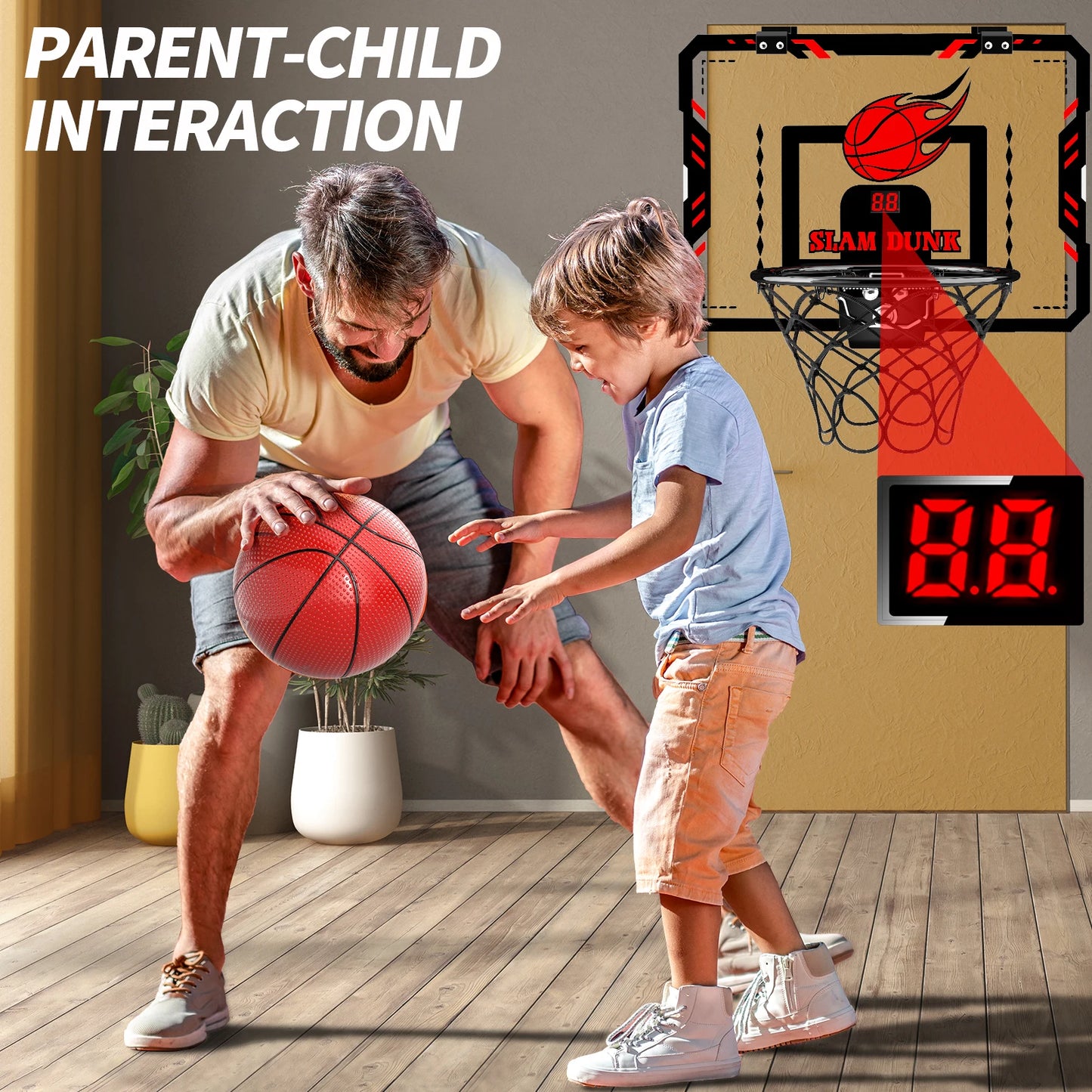 CE Indoor Basketball Hoop For Kids With Scoreboard