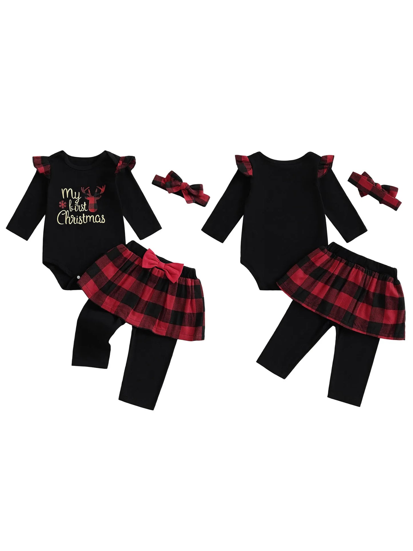 Toddler Girls Snowflake Winter Jumpsuit Velvet Leggings Set