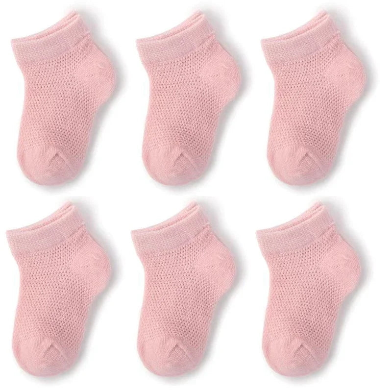 Soft Stitch Breathable Mesh Baby Ankle Socks 3 Pairs