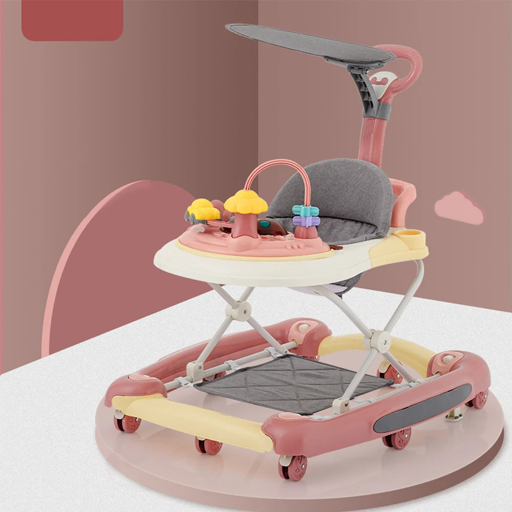 Foldable Baby Walker With Anti Roll And Universal Wheels