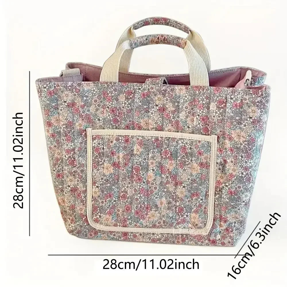Floral Print Mummy Baby Bag Crossbody Diaper Tote Cotton