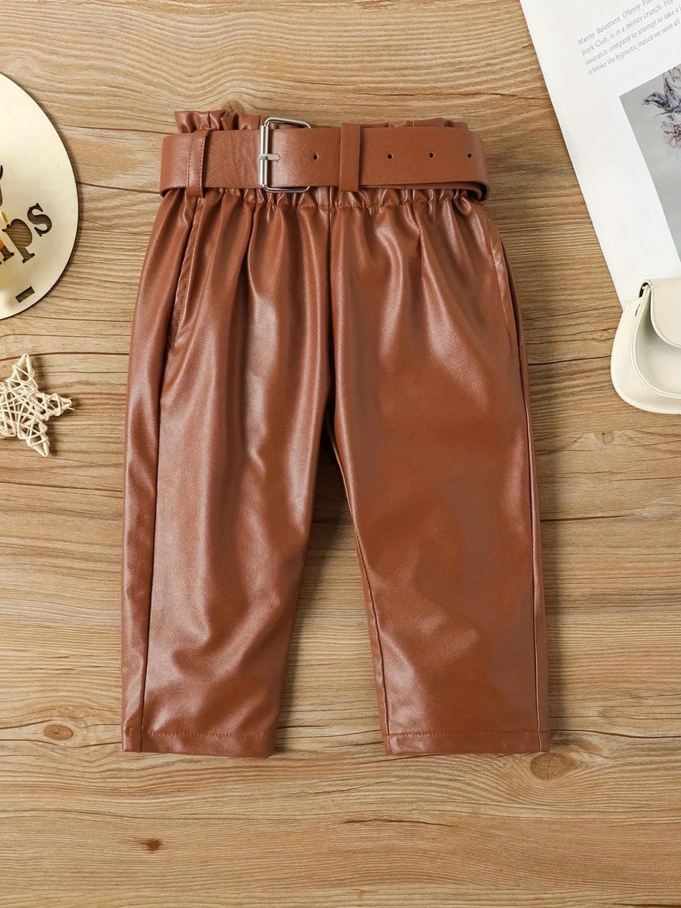 Girls Fall Winter Outfit Set With Ruffled Blouse Pants Boots