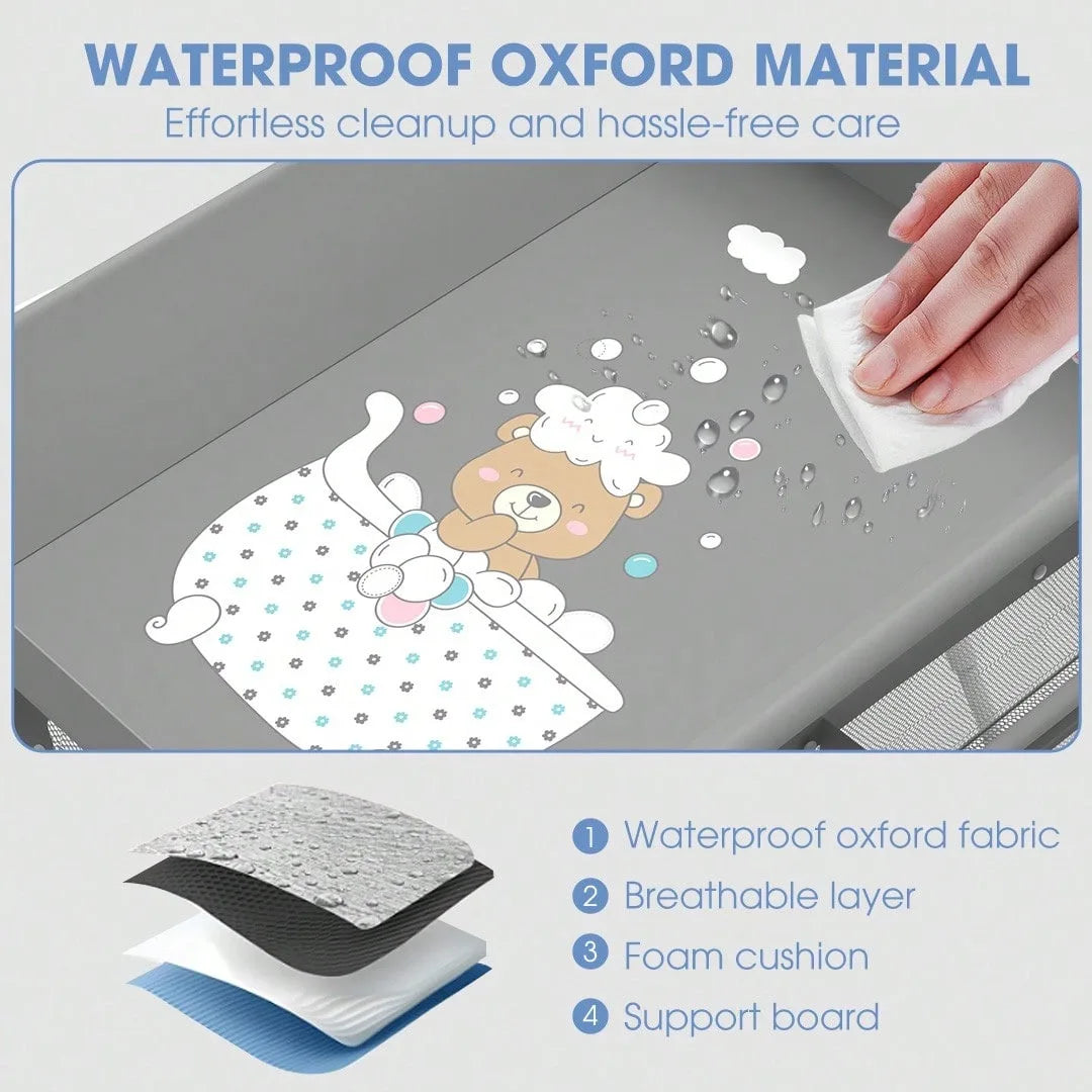 SEJOY Adjustable Baby Diaper Changing Table Lockable Wheels