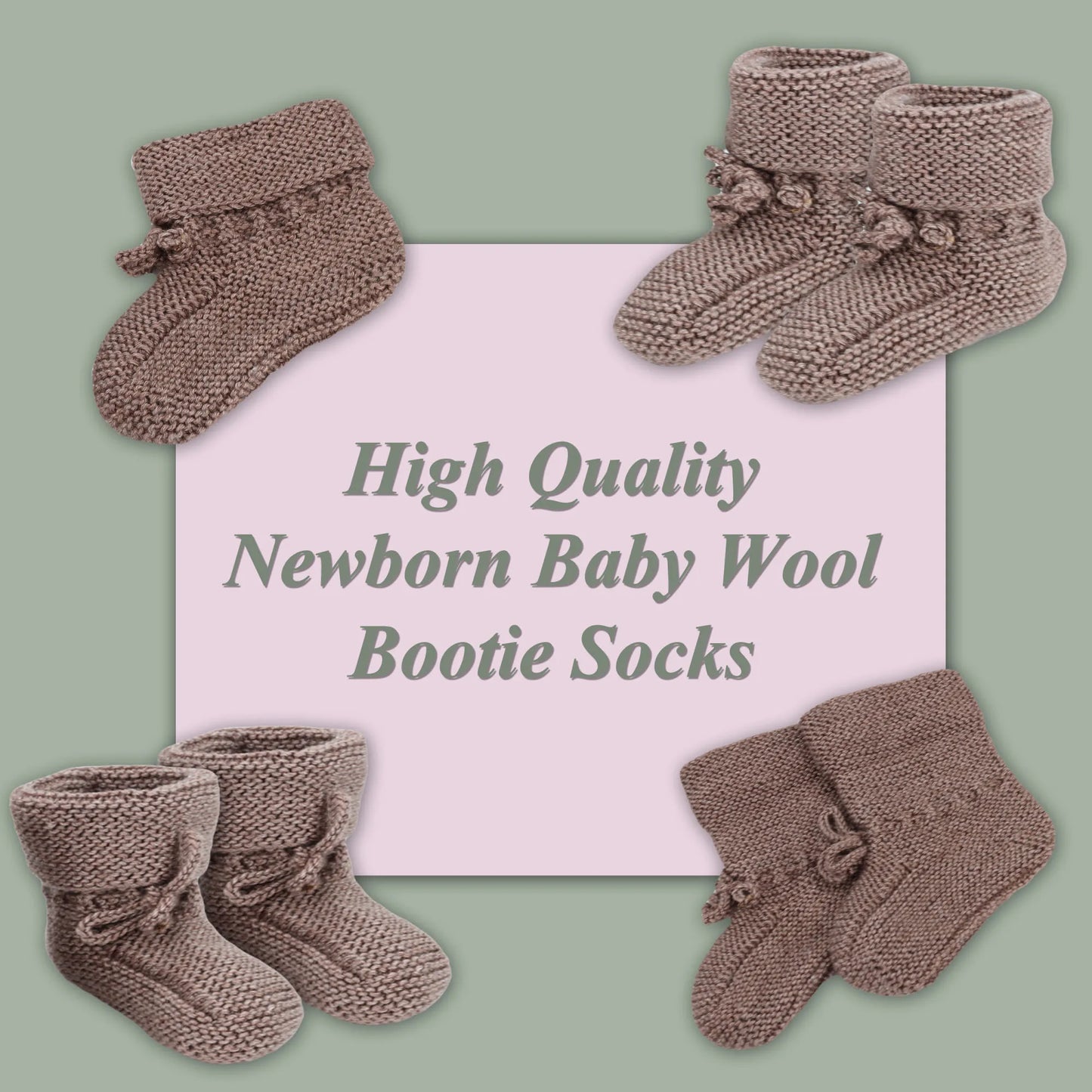 Hand Knitted Baby Wool Bootie Socks Newborn To 12 Months