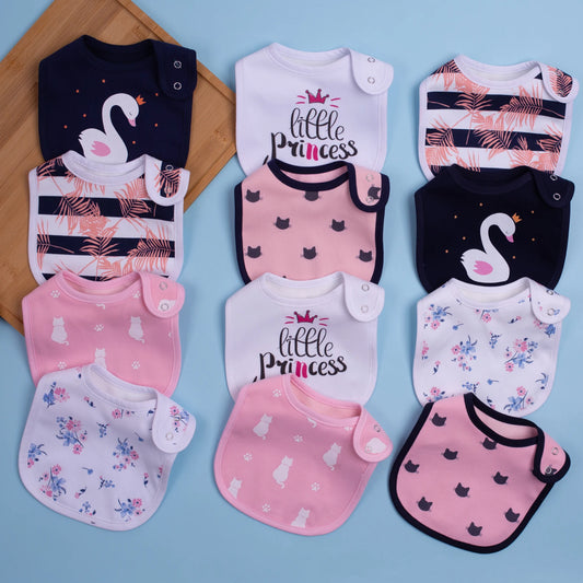 NONECN Baby Drool Bibs Bandana Style Waterproof Lining Adjustable Snap