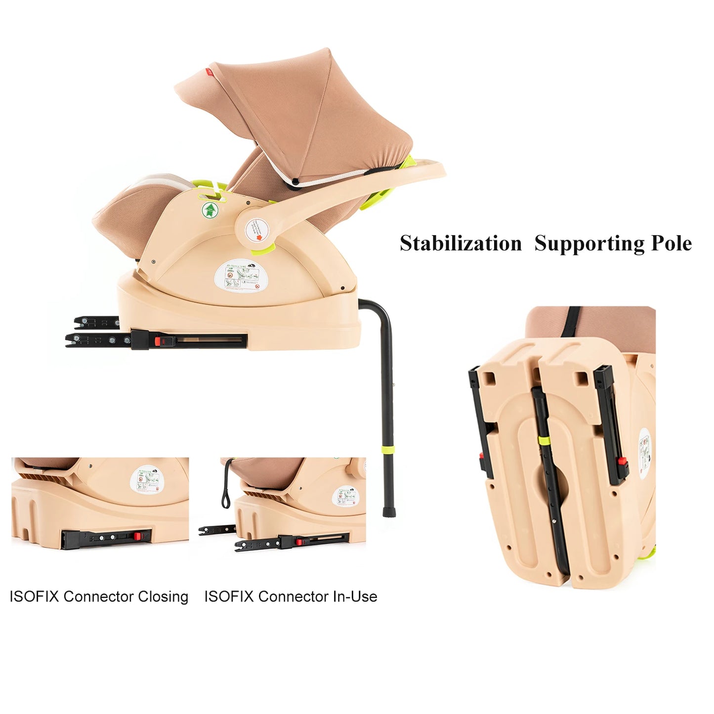 SteAnny Infant Car Seat Travel System 3in1 Reversible Isofix Base