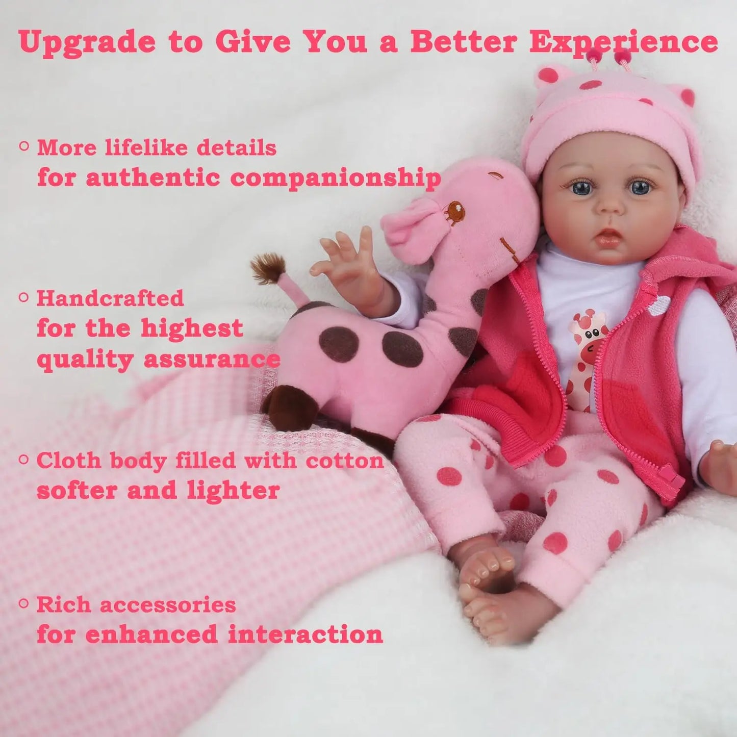 KAYDORACN Reborn Baby Doll Lucy Realistic Soft Vinyl