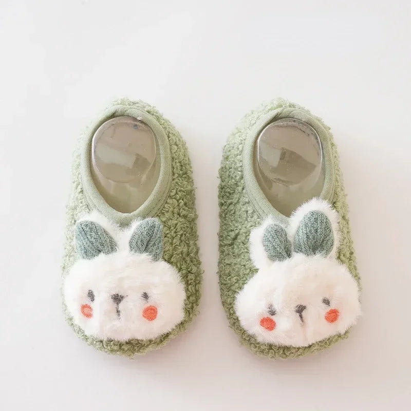 CN Baby Plush Slippers Toddler Anti Slip Indoor Shoes Winter