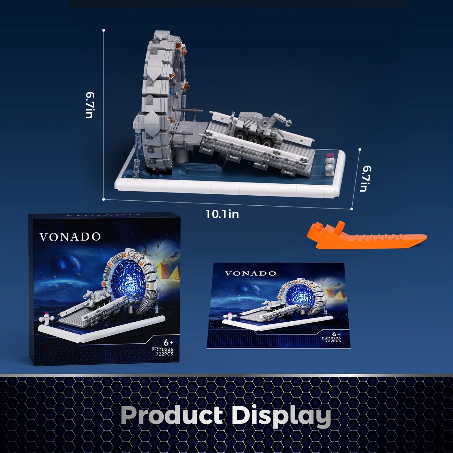 BuildMoc Stargate Space Travel Building Block Kit 722 Pieces Compatible Lego