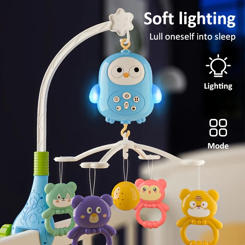 Baby Musical Crib Mobile 360 Degree Rotating Night Light Soother
