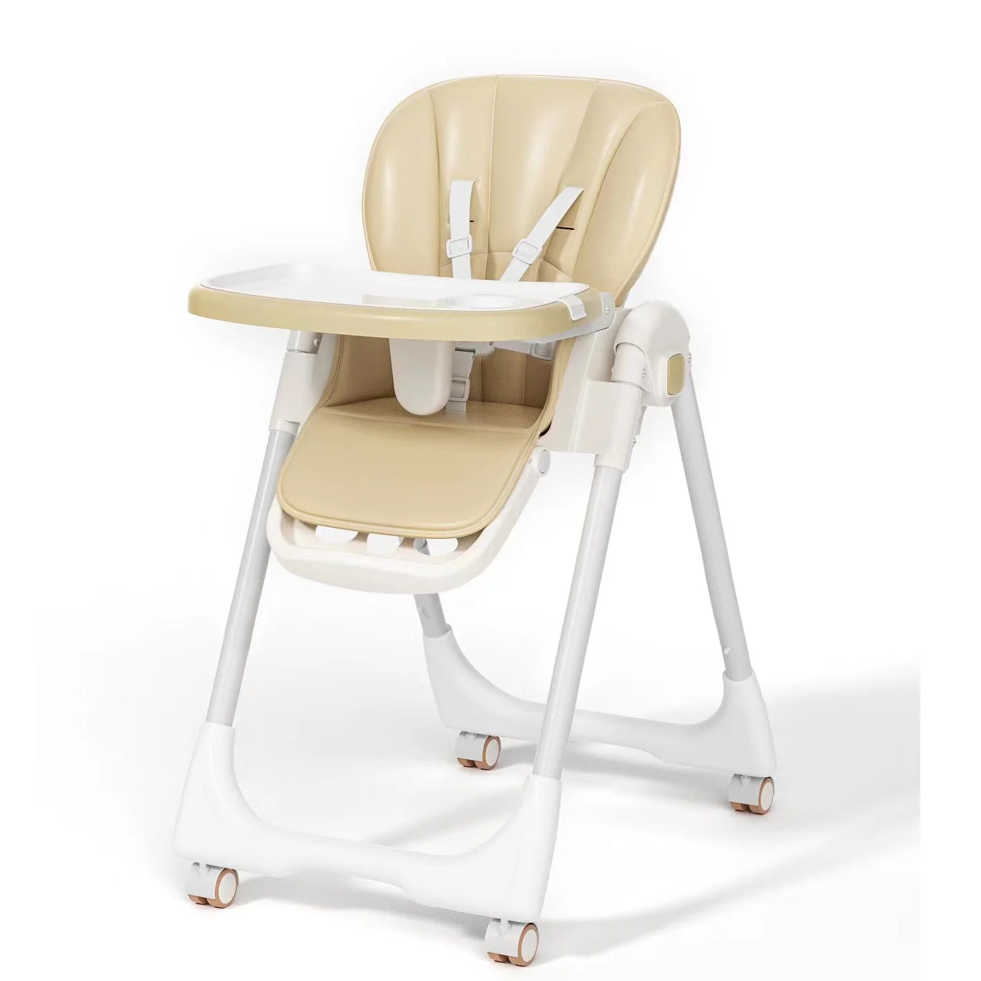 SEJOY Adjustable High Chair FivePoint Harness 3Tier Tray