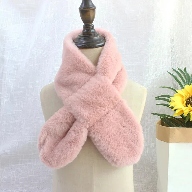 CN Tibet Guangdong Kids Winter Faux Rabbit Fur Scarf