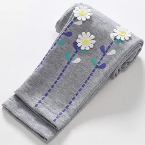 Girls Cotton Leggings With Cartoon Animal Print For Daily Wear