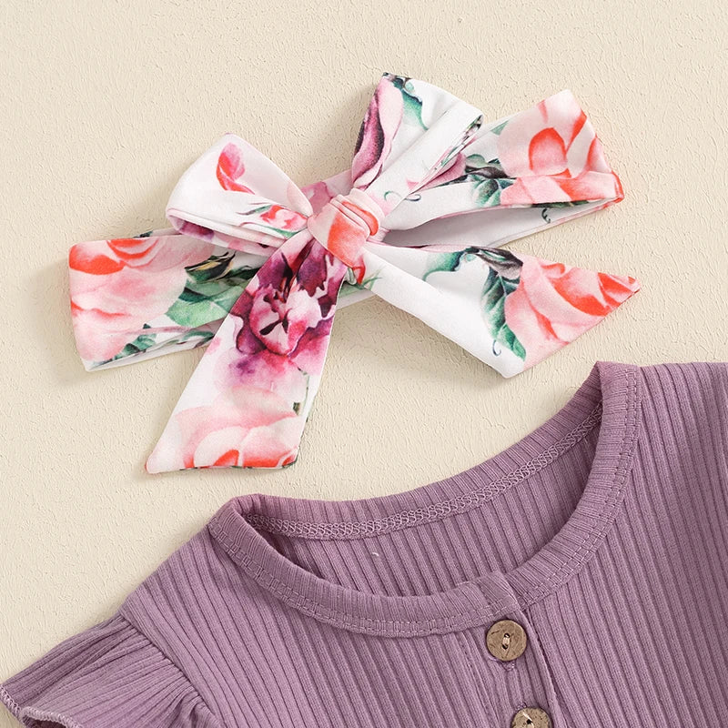 Pudcoco Adorable Baby Girls Autumn Ensemble Romper Headband