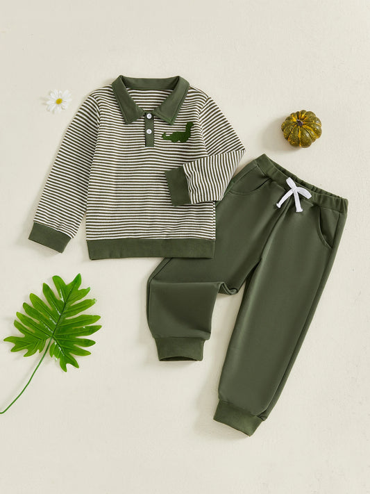 CN Guangdong Kids Winter Set Dinosaur Embroidered Shirt