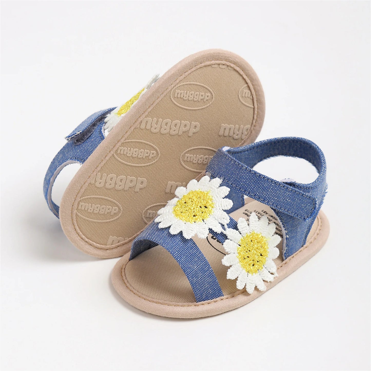 Cute Baby Floral Sandals With Soft Sole First Walking Shoes