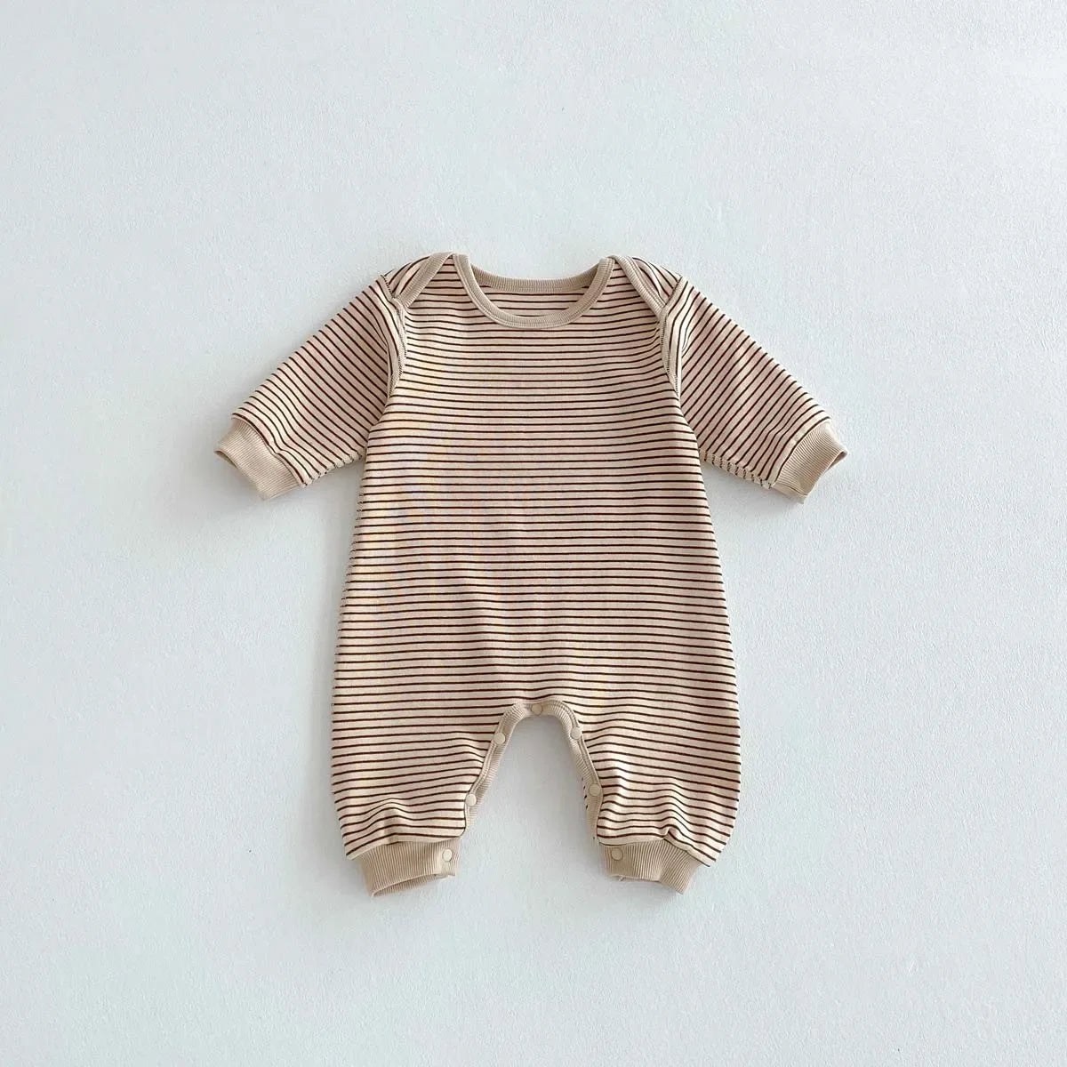 Guangdong Baby Autumn Winter Striped Jumpsuit Collar Unisex