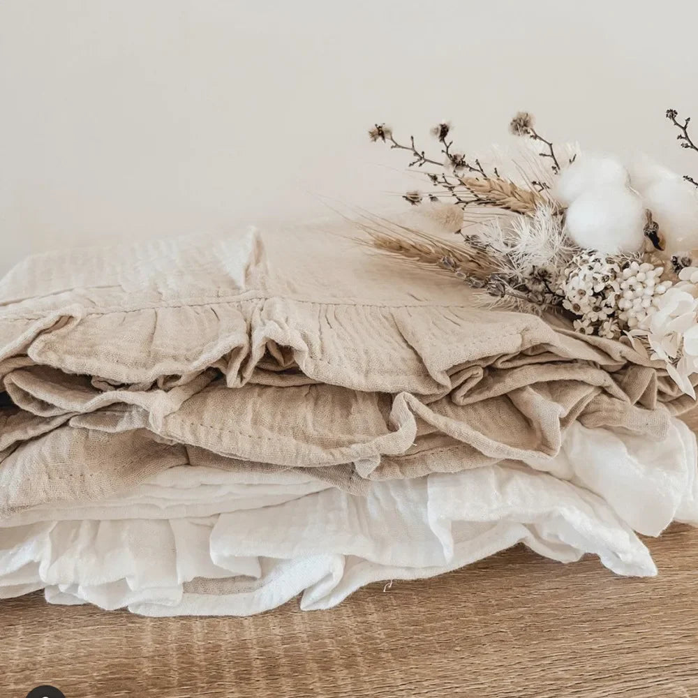 Zhejiang Muslin Baby Swaddle Blankets Ruffled Cotton