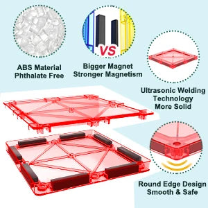 Coodoo Magnetic Tiles Building Blocks STEM Toy For Kids