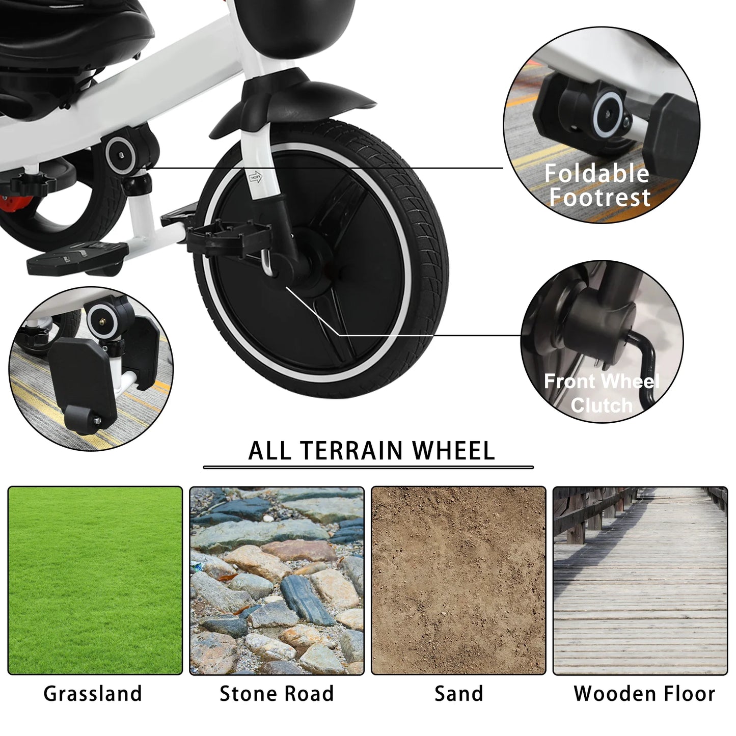 YEALEO Baby Stroller Tricycle Five In One Canopy Ride Bike