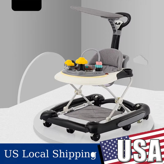 Foldable Baby Walker With Anti Roll And Universal Wheels