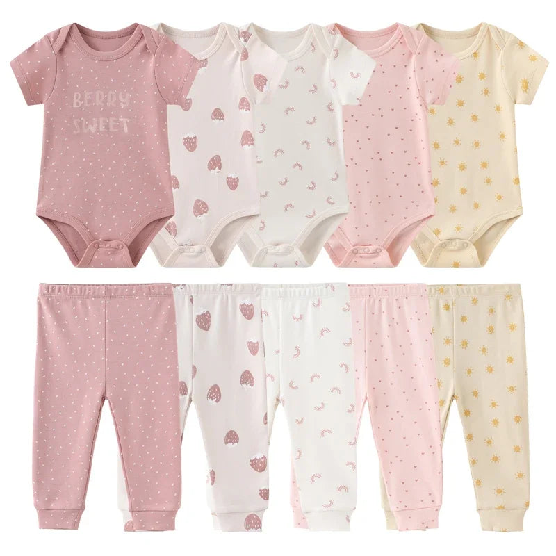 Kiddiezoom Unisex Baby Clothing Set Bodysuits And Pants