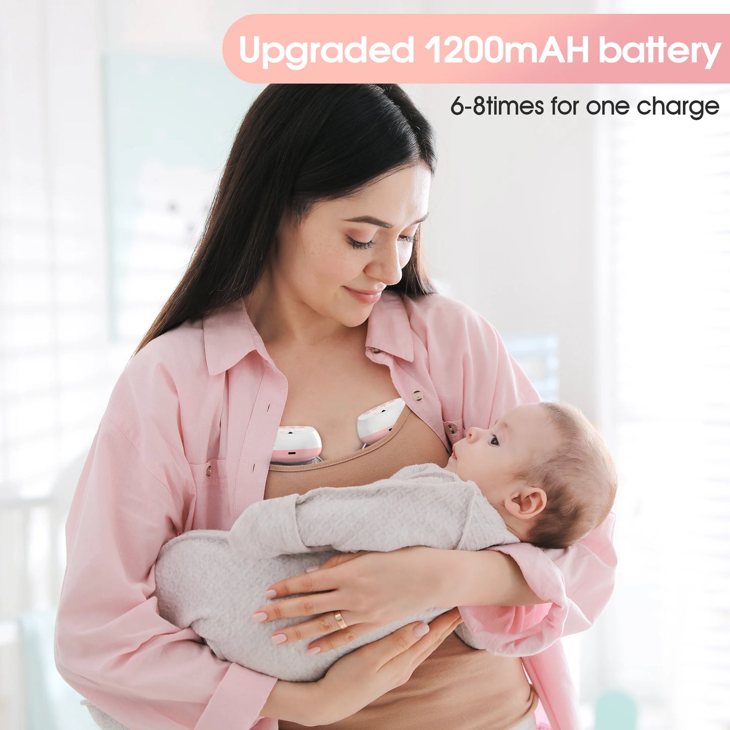 Hign-concerned Wearable Electric Breast Pump USB 1200mAh