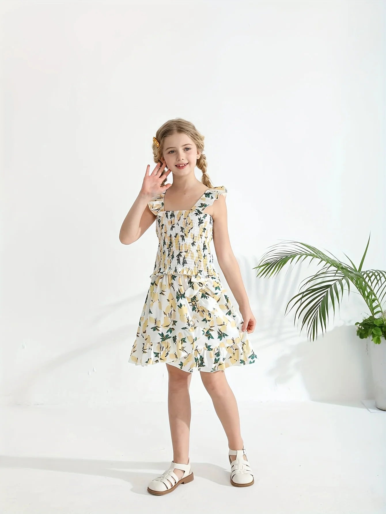 Girls Floral Skirt Set Summer Dress Two Piece Outfit