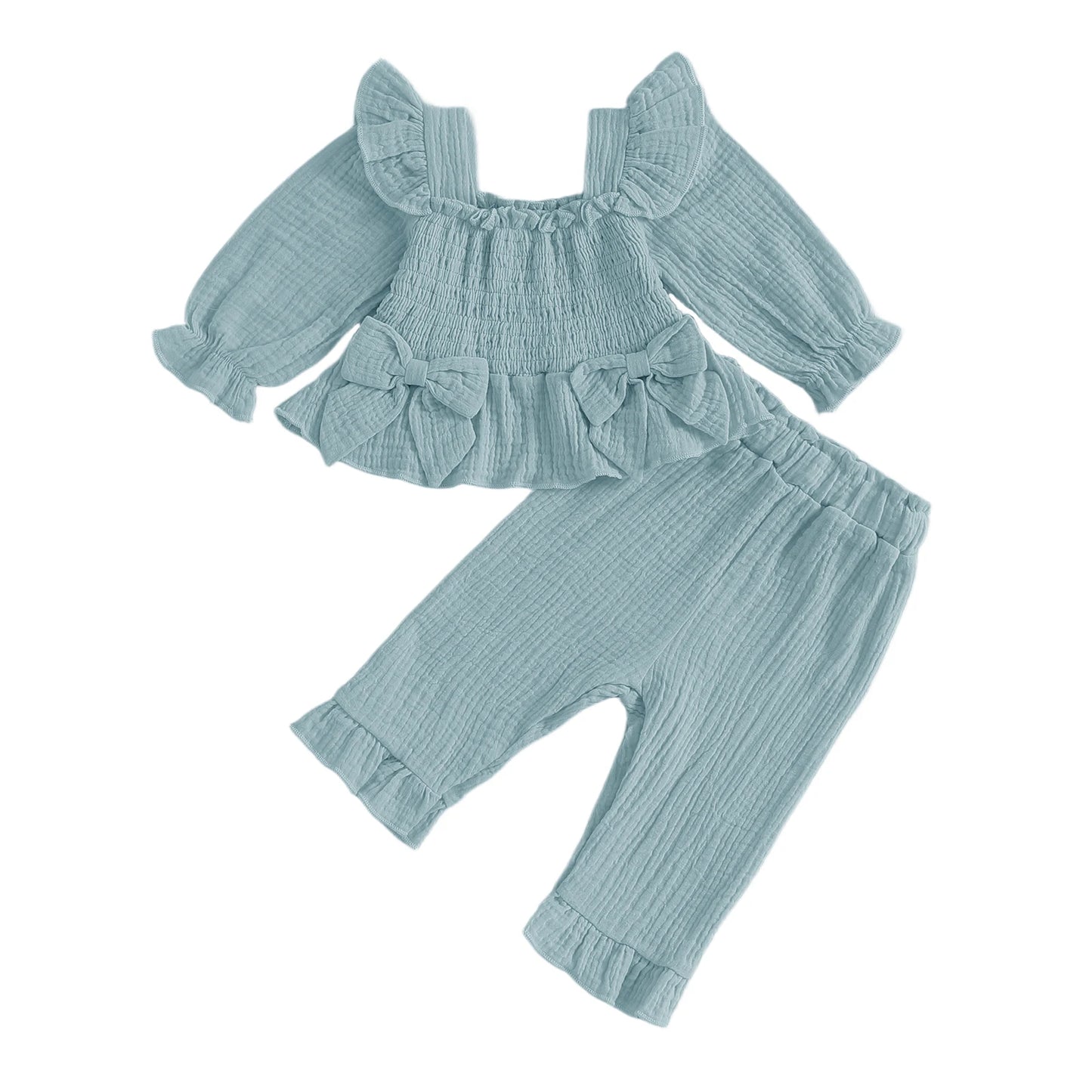 Infant Girl Autumn Floral Round Neck Sweater And Leggings Set