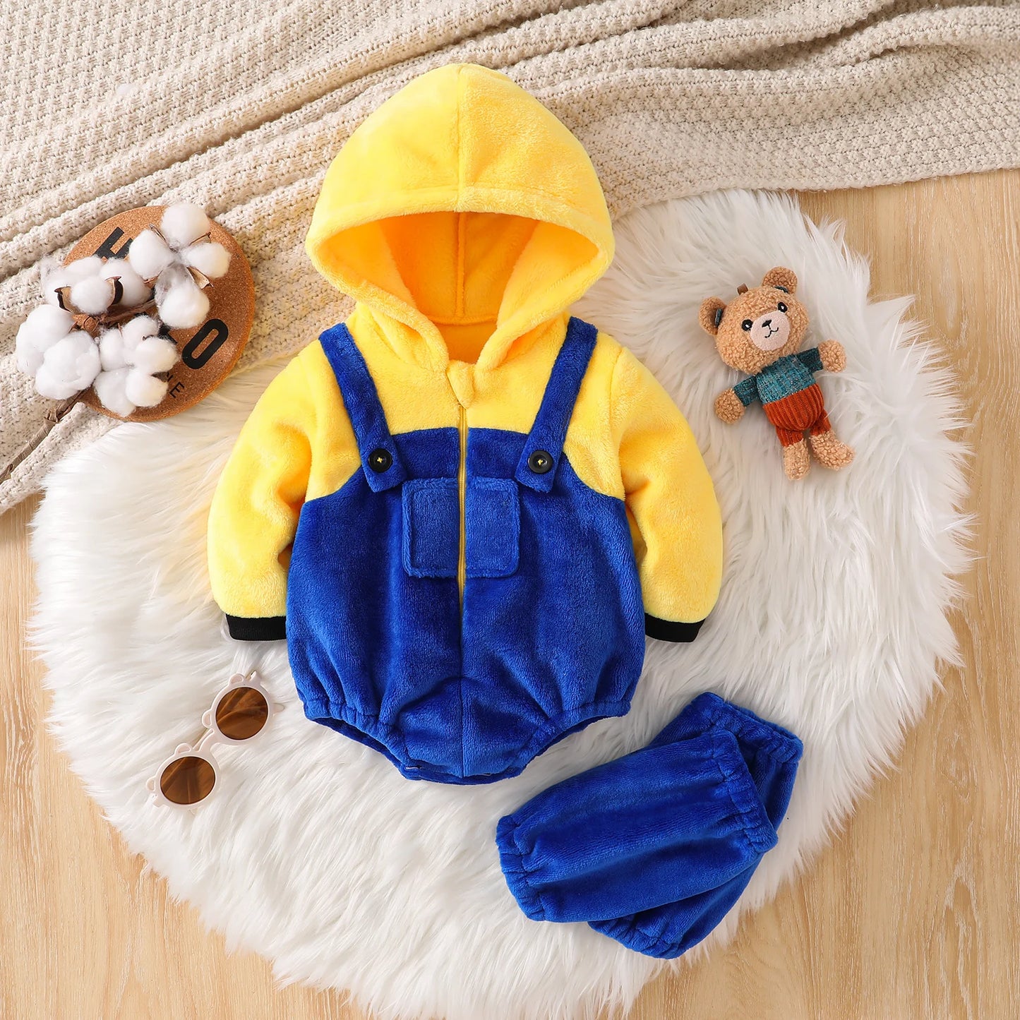 Meihuida Infant Animal Hooded Romper With Leg Warmers