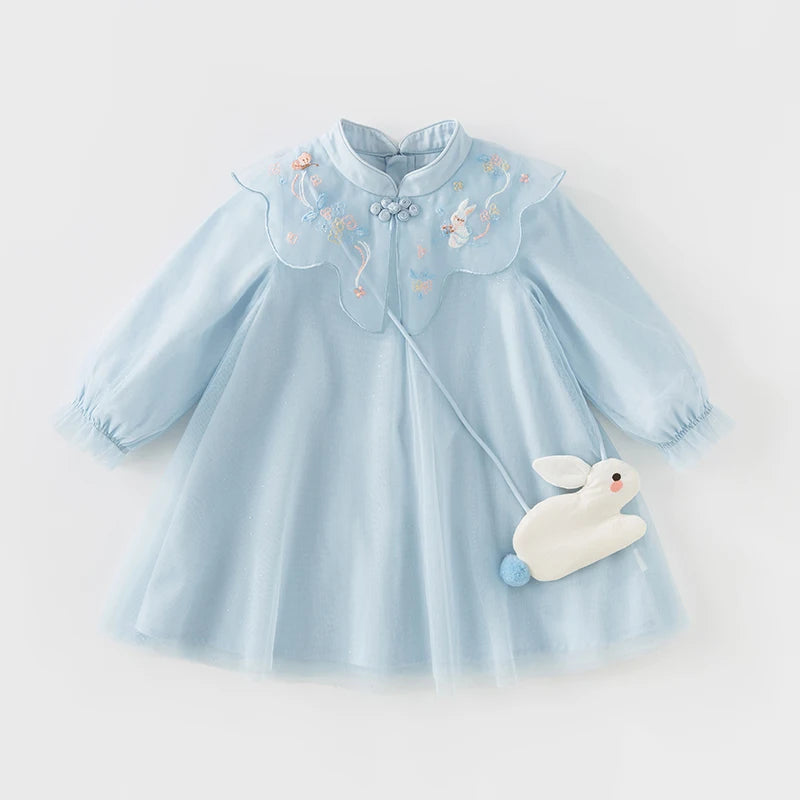 Dave Bella Girls Party Princess Dress Embroidered Mesh