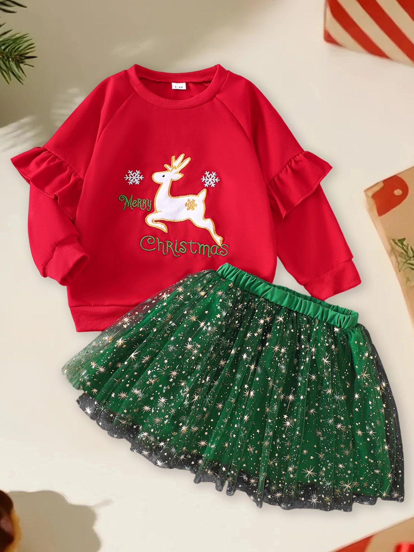 CN Guangdong Christmas Baby Girl Santa Romper Set With Headband