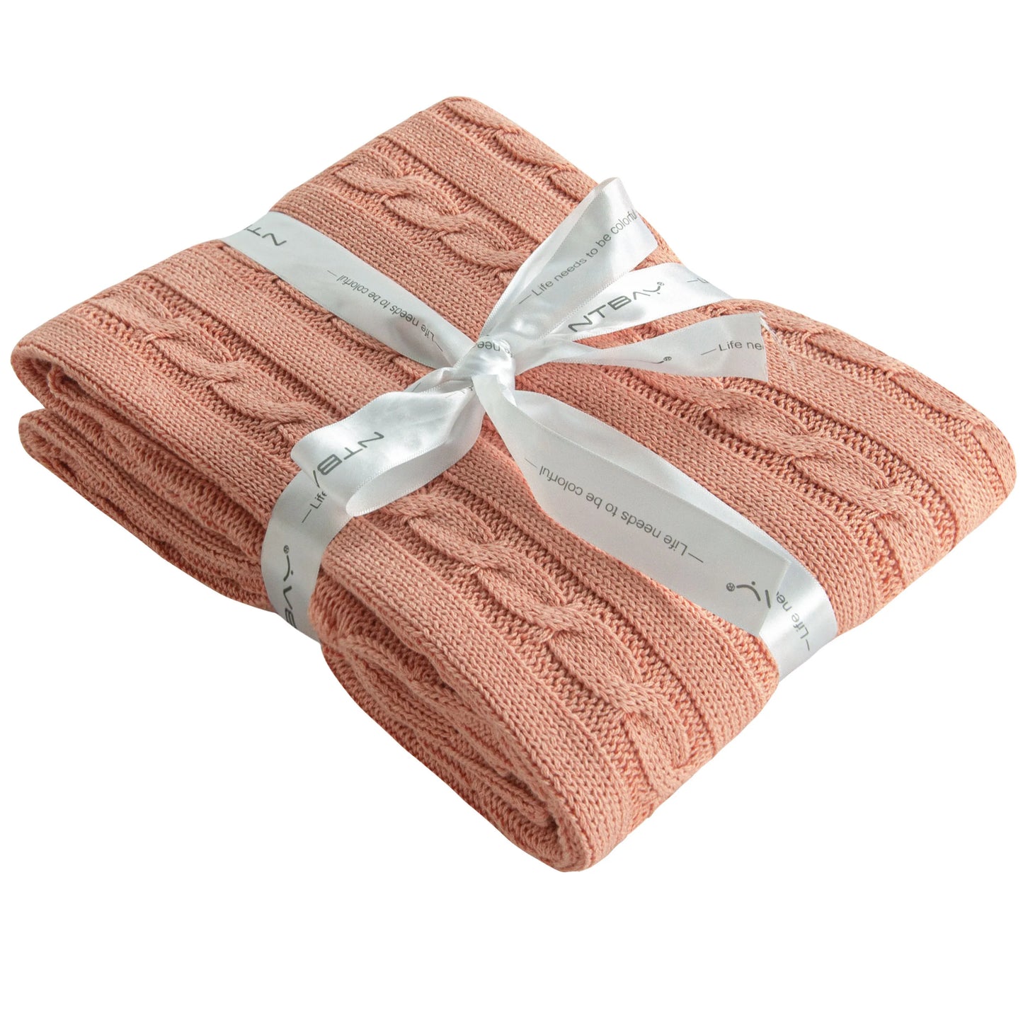 Ntbay 100 Percent Cotton Cable Knit Toddler Blanket Soft