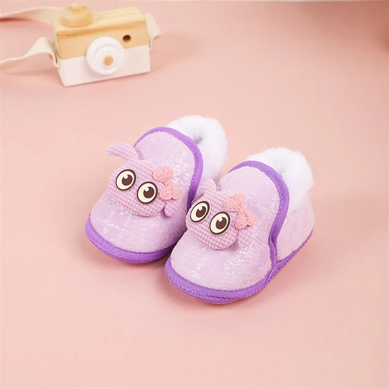Pudcoco Baby Plush Shoes For First Steps With Non Slip Soles