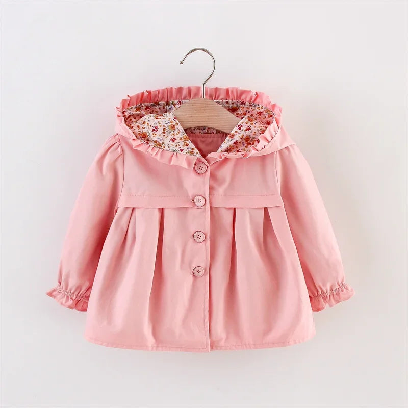 Newborn Baby Girl Hooded Windbreaker Coat Outerwear
