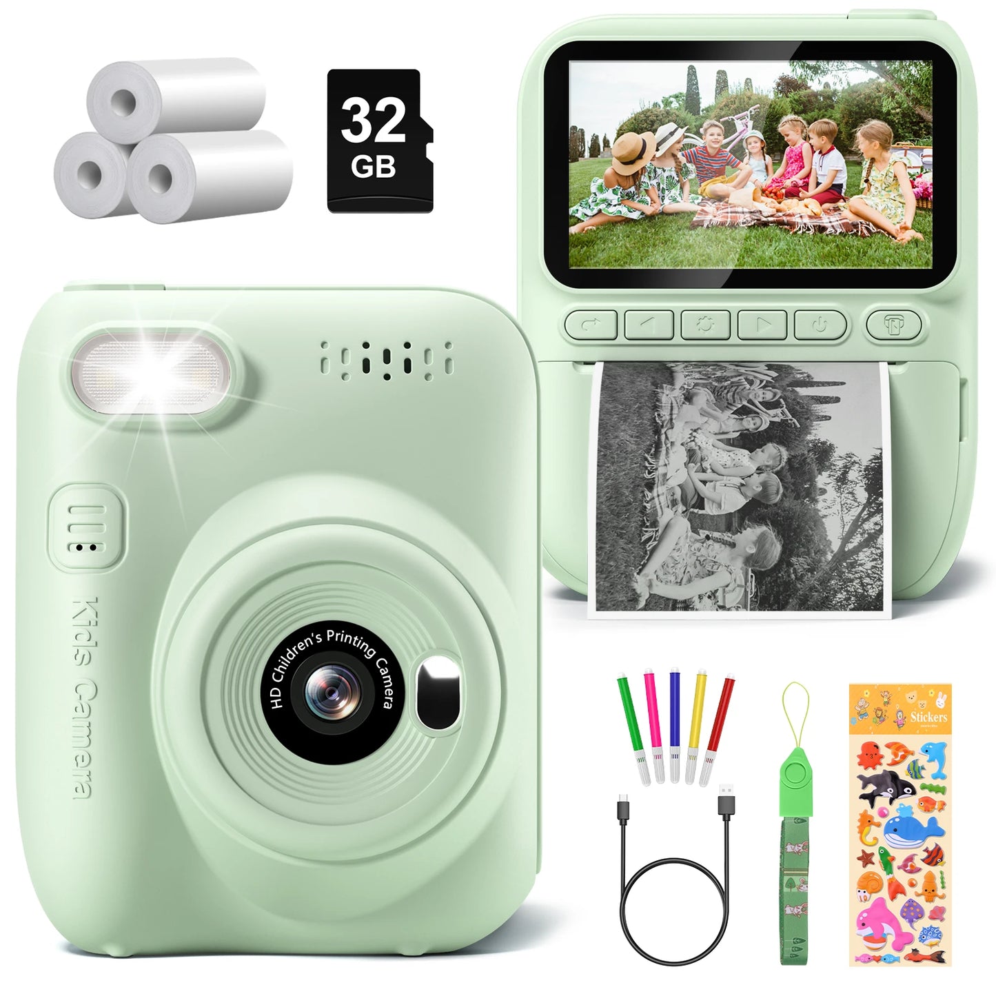 Gofunly Kids Instant Print Camera 1080P Digital Camera