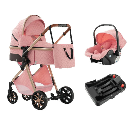 3 In 1 Baby Stroller Travel System One Click Folding